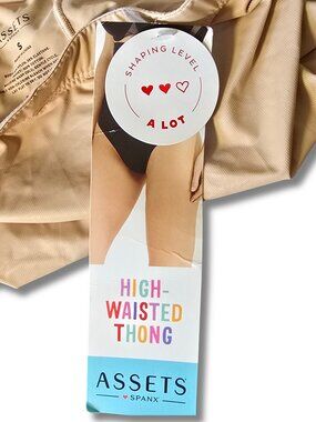 NWT Assets by Spanx High-Waisted Thong Body Shaper Panty Women's Size Small NUDE